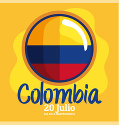 Colombia Independence Lettering Card