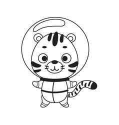 Coloring Page Cute Little Spaceman Tiger