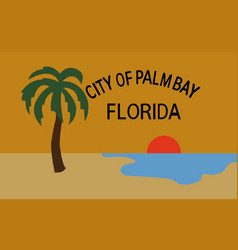 Flag Of Palm Bay City Florida