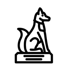 Inari Fox Statue Shintoism Line Icon