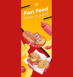 Infographic Template With American Fastfood