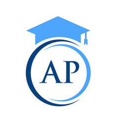 Letter Ap Education Logo Concept With Educational