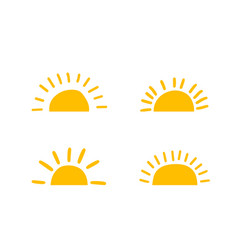 Yellow Half Sun Icon Logo Silhouette