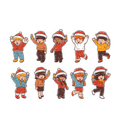 Set Of People Celebrating Christmas Collection