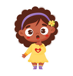 Surprised Black Girl Character Emotion