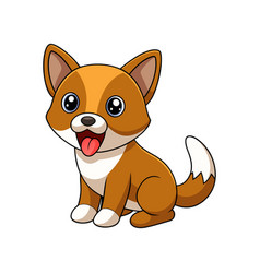 A Cute Dog In Sitting Pose Barking Clipart