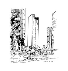 Destroyed City Drawn