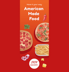 Infographic Template With American Fastfood