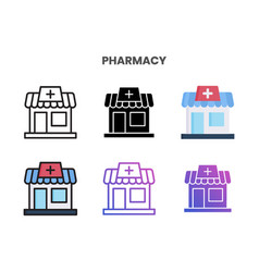 Pharmacy Icons Set With Different Styles