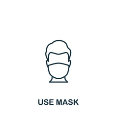 Use Mask Icon Line Simple Quarantine Icon