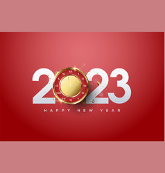 2022 Happy New Year With Luxury Golden Clock