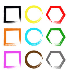 Set Of Color Brushes Frames Different Shapes