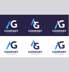 Set Of Elegant Letter A And G Logo Design