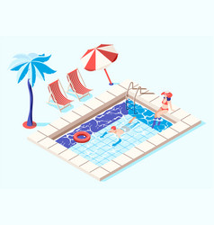 Swimming Pool Isometric Concept