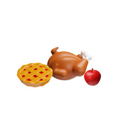 Thanksgiving 3d Icon With Set