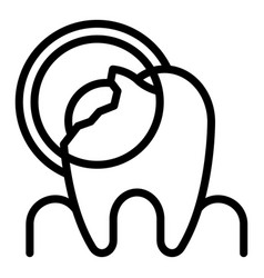 Tooth Pathology Icon Outline Style