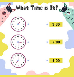 What Time Is It Worksheet For Kids Telling Time