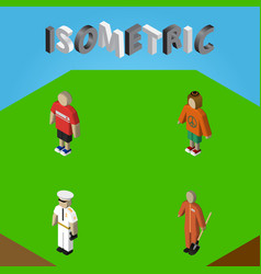 Isometric People Set Of Seaman Guy Cleaner