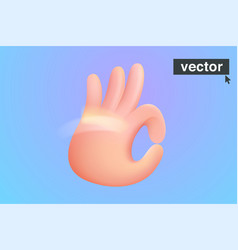 Ok Gesture Emoji Realistic 3d In Cartoon Style