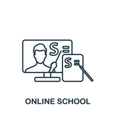 Online School Icon Line Simple Quarantine Icon