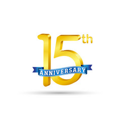 15th Golden Anniversary Logo With Blue Ribbon