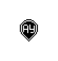 Ay Pixel Art Initial Logo