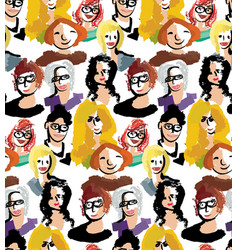 Crowd Women Color Seamless Pattern