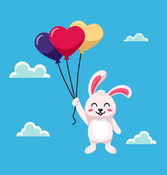 Flat Of Bunny Holding Balloons