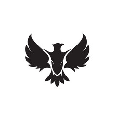 Phoenix silhouette logo template Royalty Free Vector Image