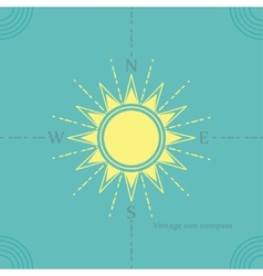 Travel background with sign of sun and old map Vector Image