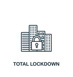 Total Lockdown Icon Line Simple Quarantine Icon