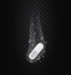 Capsule With Medicine And Bubbles Concept