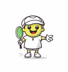 Cute Tennis Player Cartoon Character