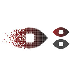 Dispersed Pixel Halftone Chip Eye Retina Icon