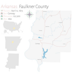 Map Faulkner County In Arkansas