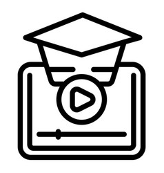 Online Video Icon Outline Study Learn