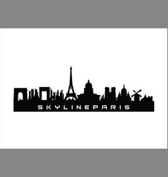 Paris Skyline Horizontal Banner Black Silhouette