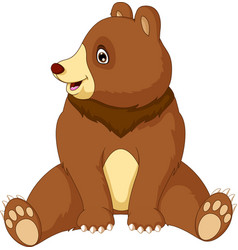 Cute Brown Bear Cartoon Posing