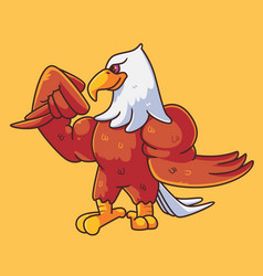 Cute Eagle Body Builder Isolated Animal Flat