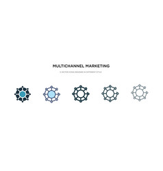 Multichannel Marketing Icon In Different Style