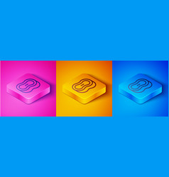 Isometric Line Bar Of Soap Icon Isolated On Pink