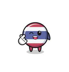 Thailand Flag Character Doing Korean Finger Heart