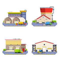 Warehouse Flat Icons Set