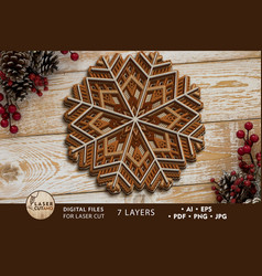 Christmas Mandala Multilayer Laser Cut File