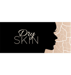 Dry Face Skin Black Background Design