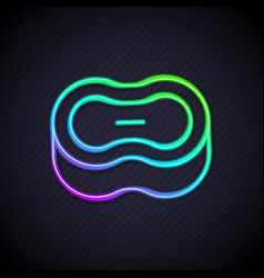 Glowing Neon Line Bar Of Soap Icon Isolated