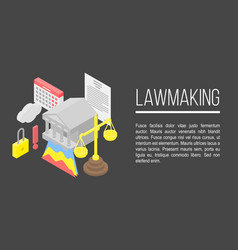 Lawmaking Concept Banner Isometric Style