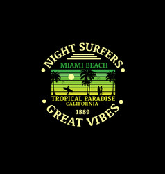 Night Surfers Miami Beach Tropical Paradise