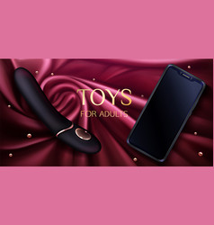 Sex Toys Dildo And Smartphone For Adults Banner