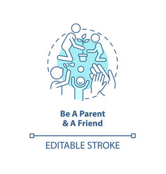 Be Parent And Friend Turquoise Concept Icon